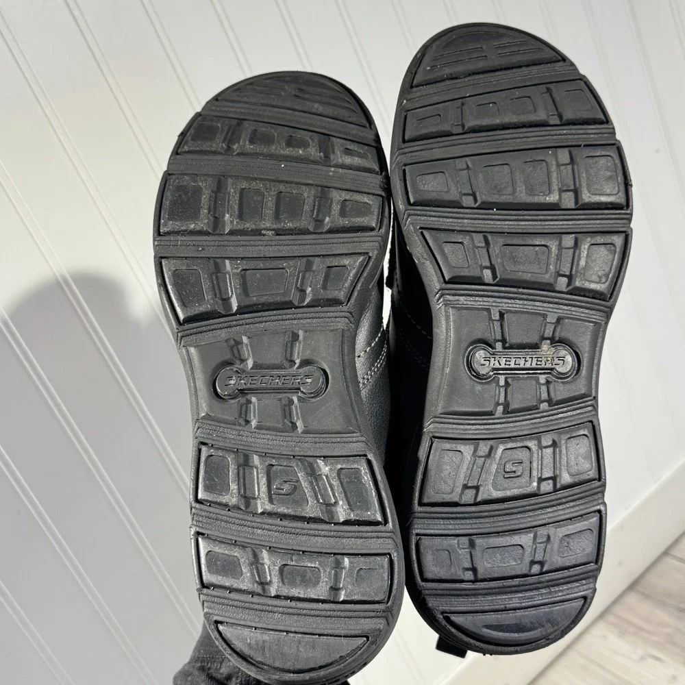 Skechers Harper Forde Slip On‎ Black Leather Casual Loafer Shoes Men's Size 10